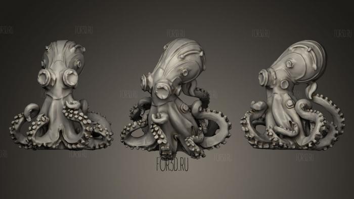 Steampunk Octopus Figurine stl model for CNC