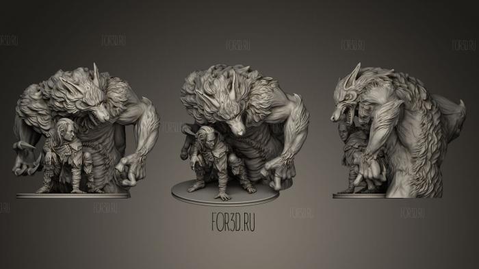 Werewolf 3D ing Miniature stl model for CNC