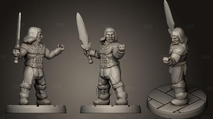 Barbarian Swordsman stl model for CNC