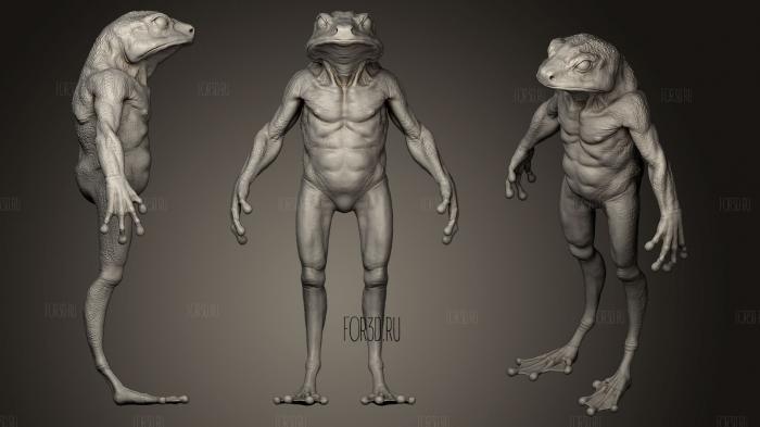 Frog Humanoid Creature stl model for CNC