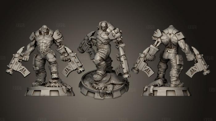 Orc Cyborg for print stl model for CNC