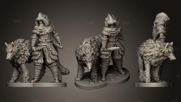 Wolf Master Assassin Miniature stl model for CNC