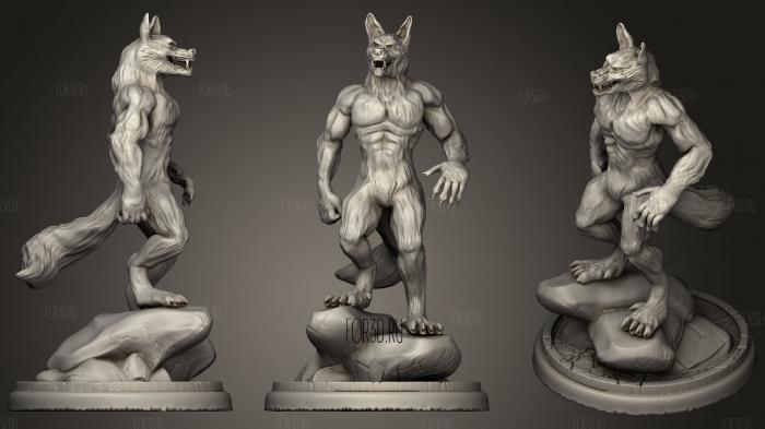 Werewolf Statue mini (Low Resolution) stl model for CNC