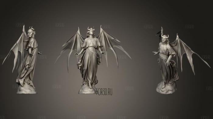 Winged Angelic Demon Statue 3d stl модель для ЧПУ