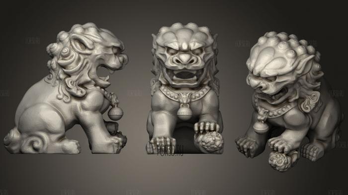 Chinese Guardian Lions (Separated And Fixed) 3d stl модель для ЧПУ