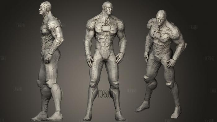 Cyborg (Dc justice League) Support Free Remix stl model for CNC