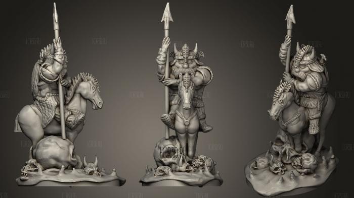 Dwarf Equestrian Spearman stl model for CNC