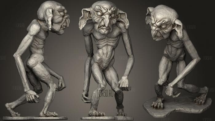Goblin the forest hunter stl model for CNC