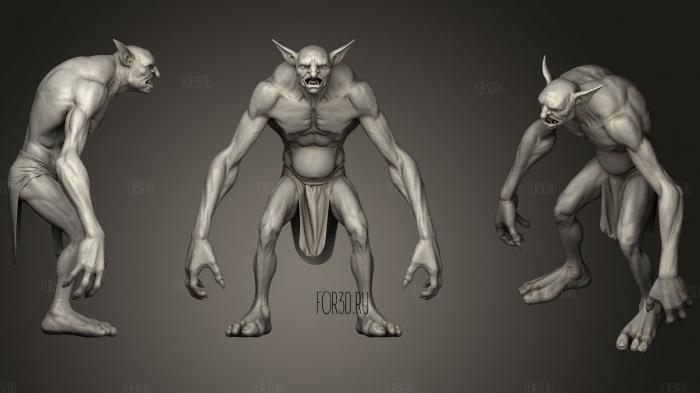 Goblin Zbrush High Poly stl model for CNC