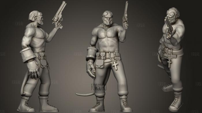 Hellboy (Without Jacket) stl model for CNC