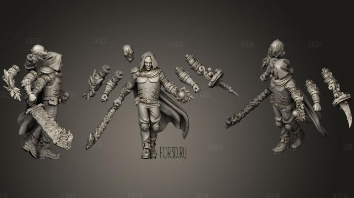 Hollow Mage Alien Adventurers Game 32mm stl model for CNC