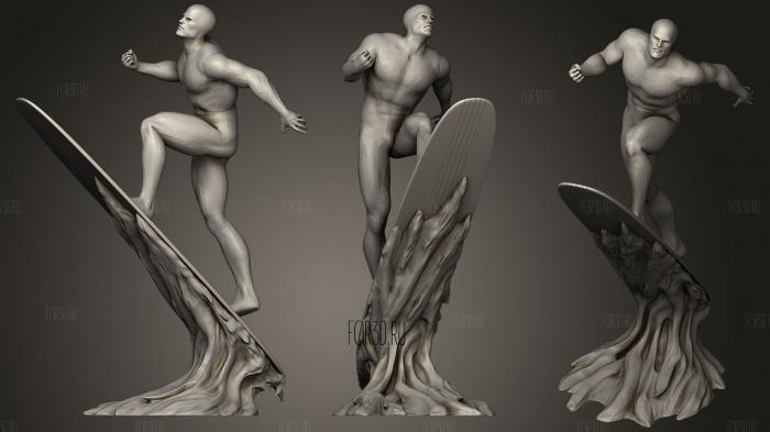 Marvel Silver Surfer And  water stl model for CNC