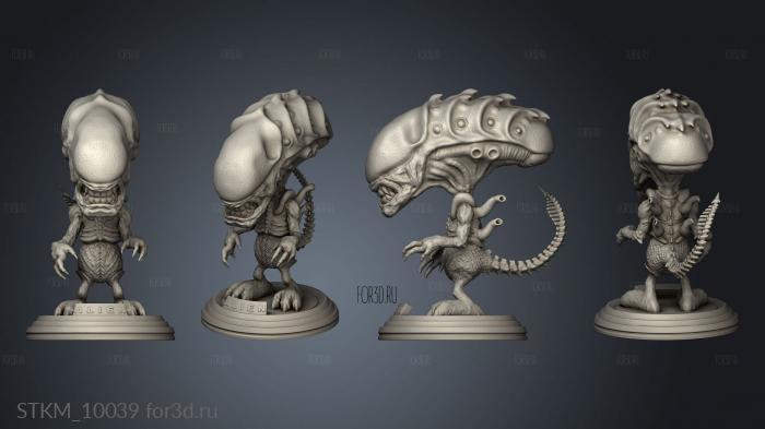 PREDADOR Alien Chibi Pop stl model for CNC