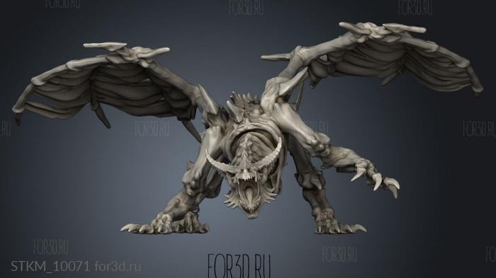 Skeletal Dragon stl model for CNC