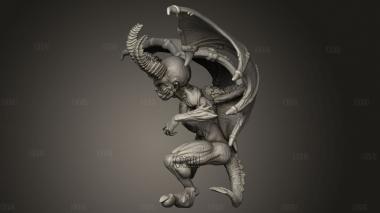 Рогатый дьявольский ребенок 3d stl модель для ЧПУ