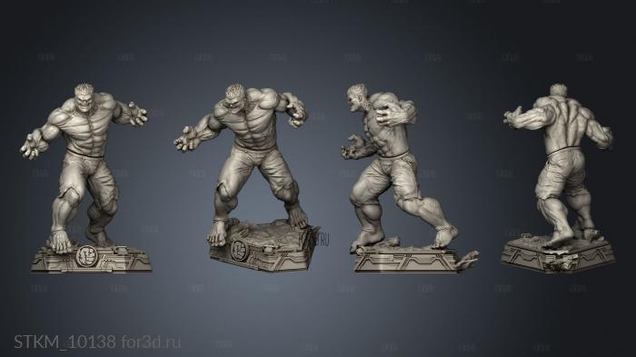 Red Hulk and Statue stl model for CNC