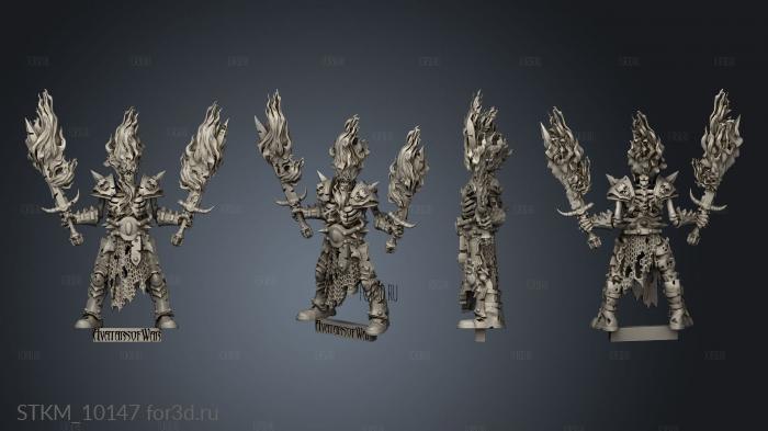 skeleton champion fire swords tag stl model for CNC