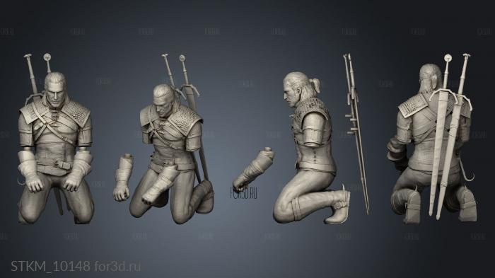 Witcher Geralt stl model for CNC