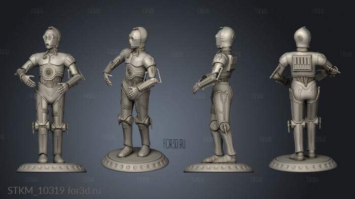 Star Wars PO statue stl model for CNC