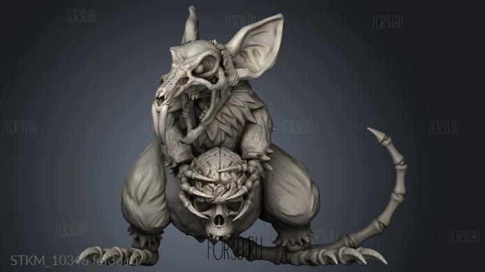 Hour Demons Giant Rat Revenant stl model for CNC