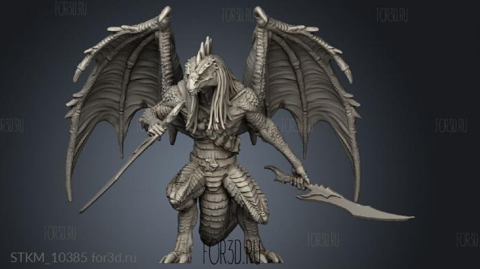 Elven Grace Draconic Demon Green stl model for CNC