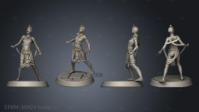 Buried Tomb Attendant Mummy stl model for CNC