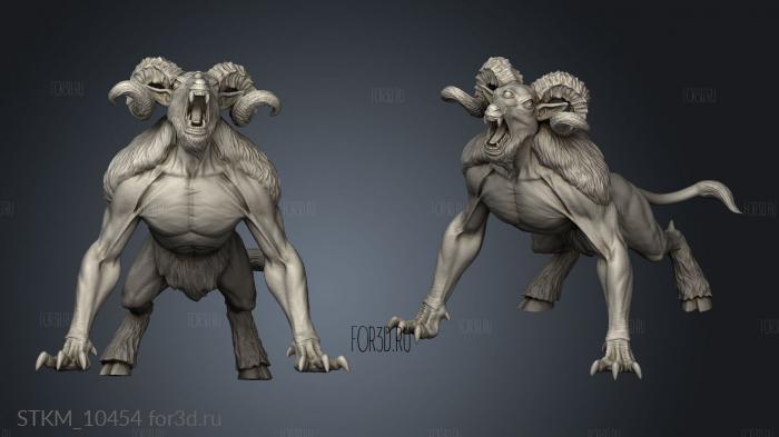 Witcher Contract Dire Ram stl model for CNC