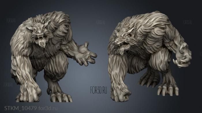 werewolves Kneeling stl model for CNC