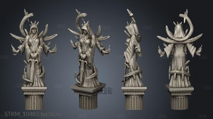 Fantasy Female Saint Statue column stl model for CNC