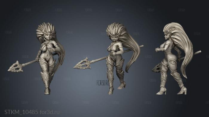 Fantasy Dark Elf stl model for CNC