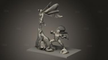 Бэтмен против эрмана 3d stl модель для ЧПУ