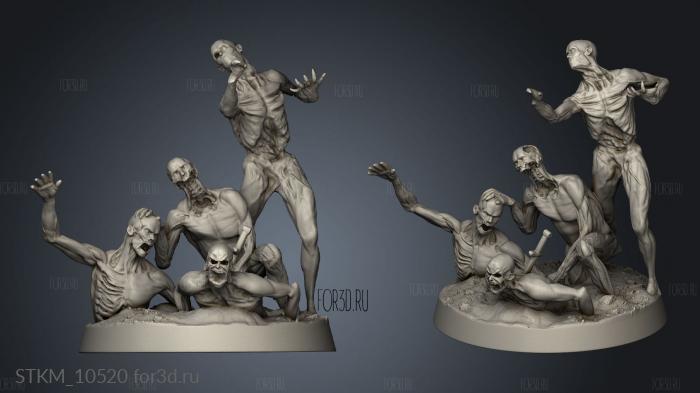 Zombie Horde stl model for CNC