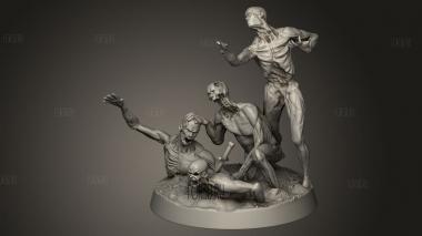 Орда зомби 3d stl модель для ЧПУ