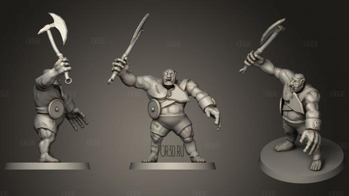 Ogre Warrior (With Axe) stl model for CNC