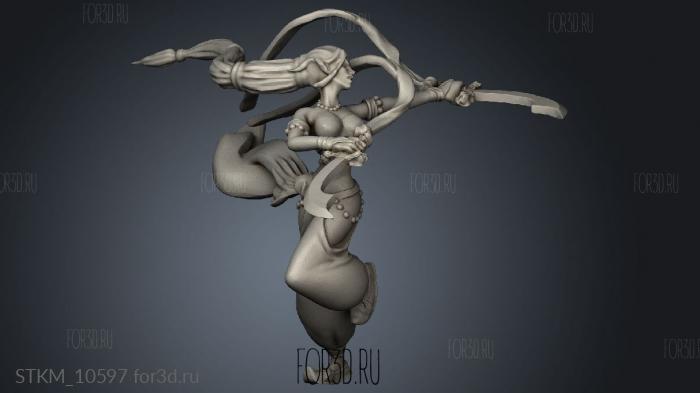 Spiritual Warriors Female blade dancer veiled stl model for CNC