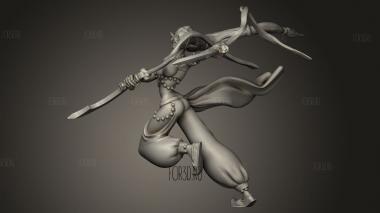 Духовные Воины,Женщина-танцовщица клинка в вуали 3d stl модель для ЧПУ