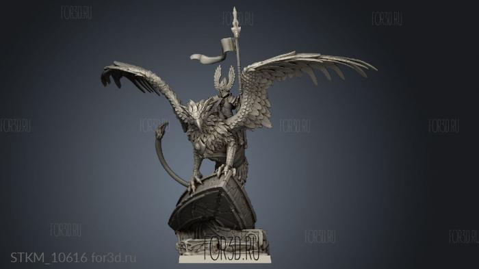 Elven Griffin ruin stl model for CNC