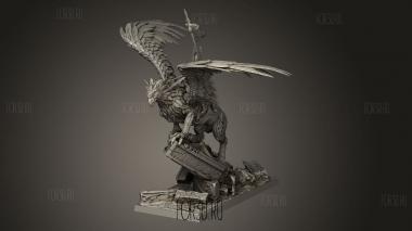 Руины эльфийского грифона 3d stl модель для ЧПУ