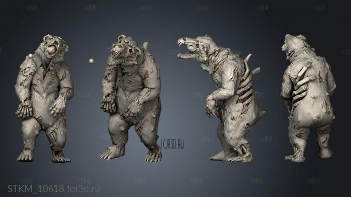 The Lost Cave Throwback Undead Bears stl model for CNC