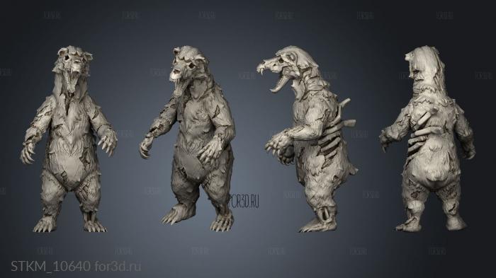 The Lost Cave Throwback Undead Bears stl model for CNC