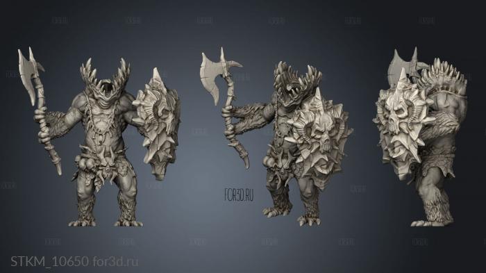 Ruins Madness Gug Axe Shield stl model for CNC