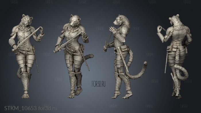 Tabaxi Female stl model for CNC