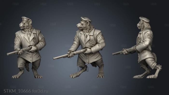 Runerunners Gnoll Policeman stl model for CNC