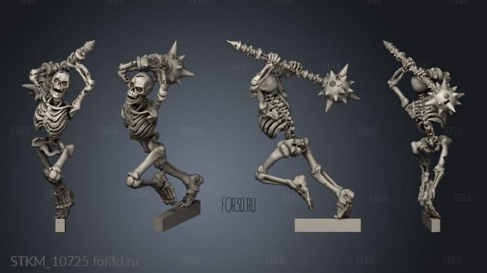 skeleton warrior great mace stl model for CNC