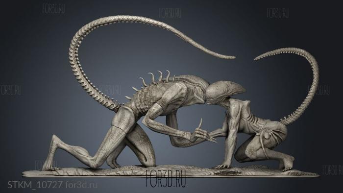 aliens in LOVE ALIEN stand MAN stl model for CNC