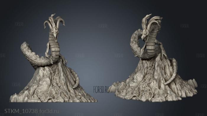 Burning Lands Volcano Wyrm Gargantuan stl model for CNC