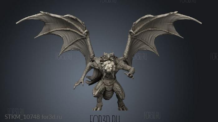 Burning Lands Draconic Demon Red Breath Attack stl model for CNC