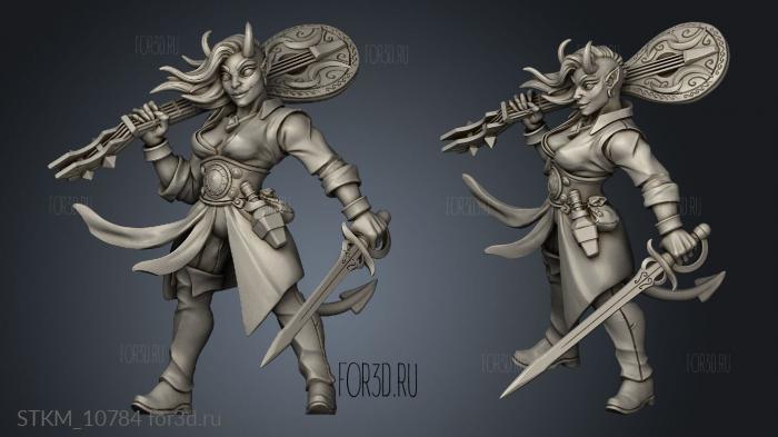 Metalfind Trickster Female Bard stl model for CNC