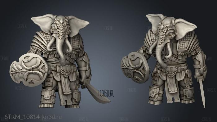 Loxodon Fighter stl model for CNC