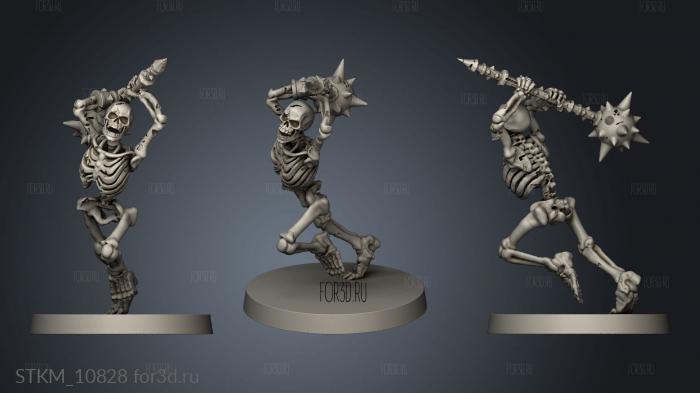 skeleton warrior great mace stl model for CNC